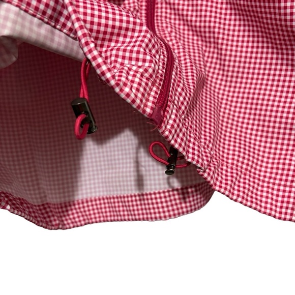 KC Collection Gingham Print Hooded Rain Jacket Pockets Women’s Large - Picture 5 of 16